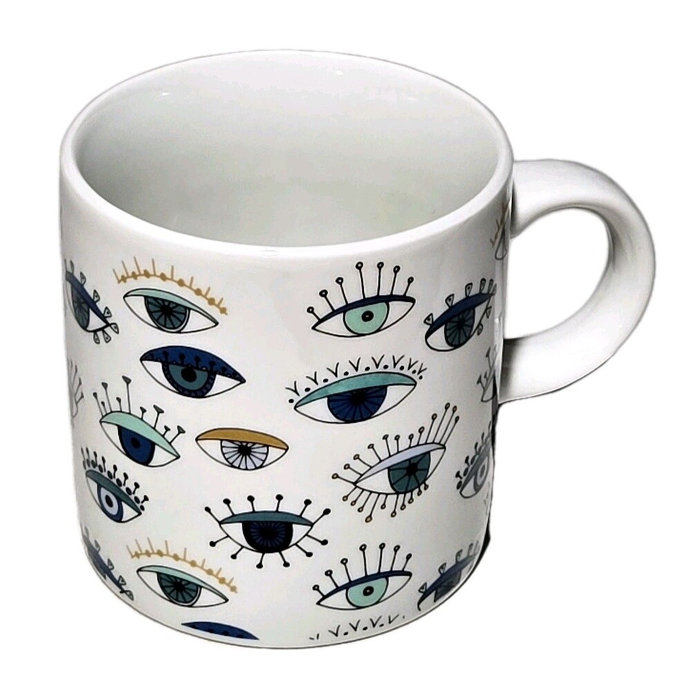 Evil Eye Coffee Mug Tea Latte Cup Ritual Insight Boho Hamsa Protection